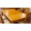 Image 3 : WOOD DINING ROOM TABLE WITH 6 CHAIRS + 2 LEAFS