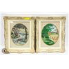 Image 1 : 18X22 SET OF 2 EMBROIDERED FRAMED PICTURES-ESTATE