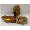 Image 1 : 3 VINTAGE BASEBALL GLOVES