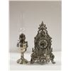 Image 1 : PEWTER CLOCK SOLD WITH PEWTER OIL LANTERN