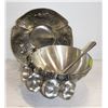Image 1 : PEWTER PUNCH BOWL SET WITH LADEL, 6 CUPS & BOTTOM
