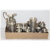 Image 1 : FLAT OF DECORATIVE PEWTER JUGS, CUPS & MORE
