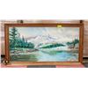 Image 1 : FRAMED MOUNTAIN LAKE OIL PAINTING