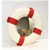 Image 1 : RED/WHITE NAUTICAL LIFE RING MIRROR 20"