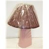 Image 1 : VINTAGE PINK MODERN LAMP AND SHADE