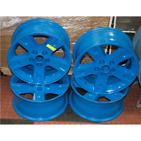 SET OF 4 GENUINE OEM WHEEL RIM BLUE 5 BOLT PATTERN