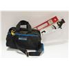 2 X 24" METAL LEVELS, MASTERCRAFT TOOL BAG &