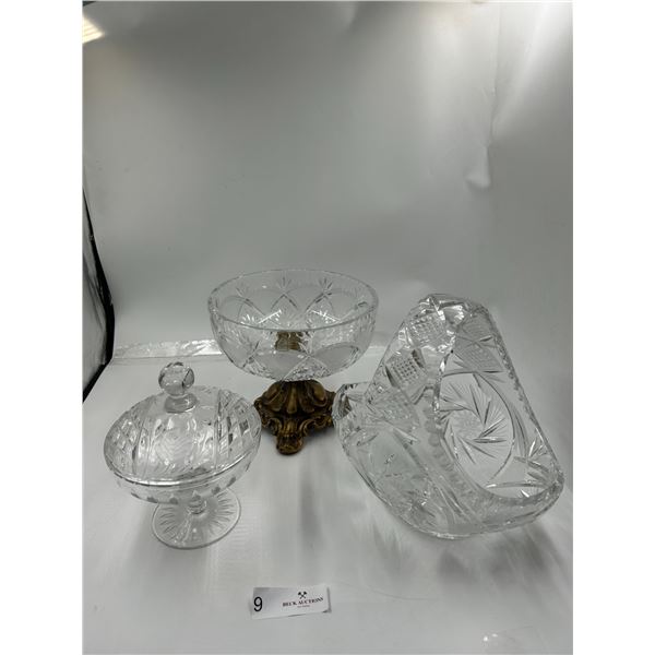 Crystal Candy Dish, Basket, Fruit Bowl