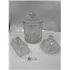 Image 1 : Pinweel Crystal Biscuit Bowl WIth Butter Dishes