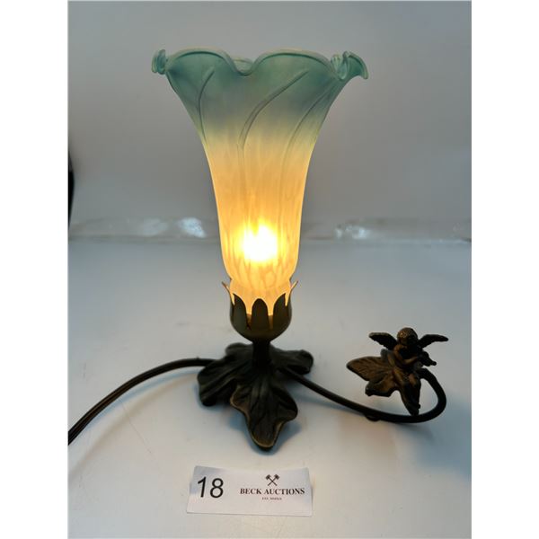 Tiffany Style Tulip Lamp Cherub Lamp 9T