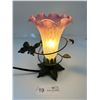 Image 1 : Tiffany Style Tulip Lamp Butterfly Table Light 8T