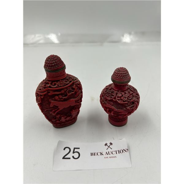 Cinnobar Snuff / Opium Bottles 3T