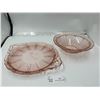 Image 1 : Pink Carnival Glass Platter & Bowl