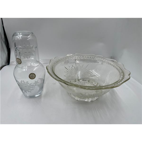 Glass Salad Bowl Crystal Wine Gravitt With Moon Symbol