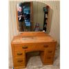 Image 1 : Pine Vanity Table With Mirror Needs Restoring 45L 18.5D 66T