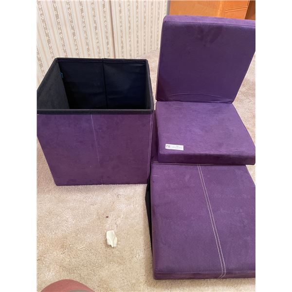 Purple Folding Chair And Basket