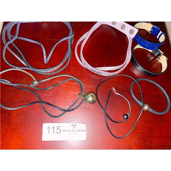 Assortment Of Fabric And Metal Jewelry