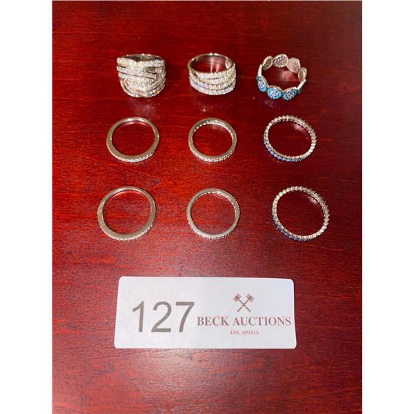 Melee Style Sterling Silver Rings