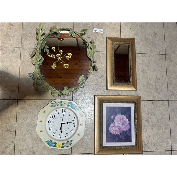 Assorted Framed Mirrors And Wall Decor