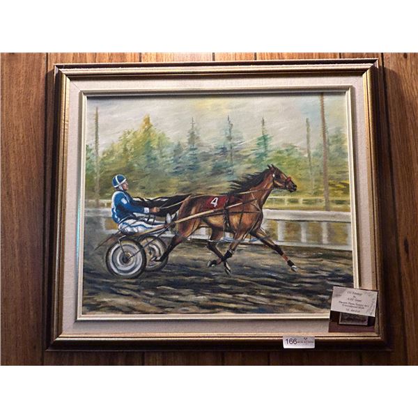 Framed Horse Derby Painting