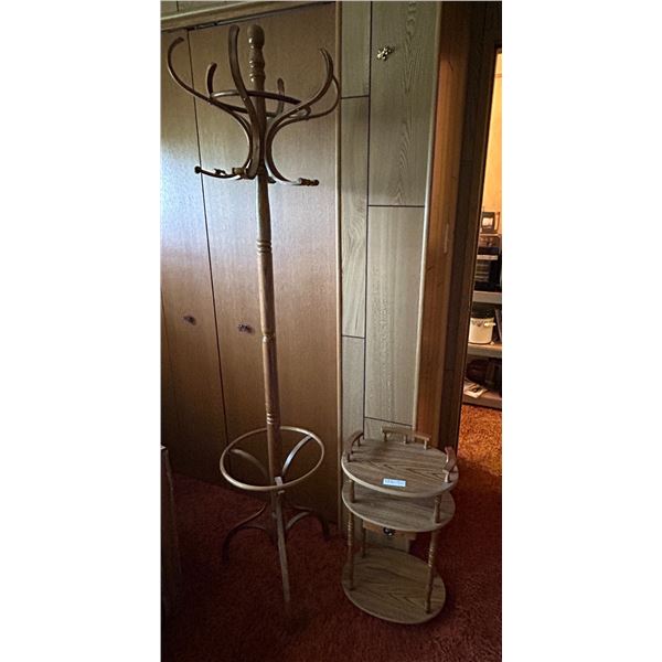 3 Tier Wooden Stand and Wooden Coat Hanger