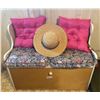 Image 1 : Decorative Entry Way Shoe Storage And Seat With Garden Straw Hat And Cushions