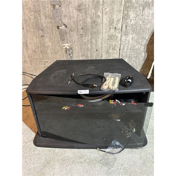 TV Stand With Multiple Hookup Cords for DVD And VCR Players 19D 30L 17T