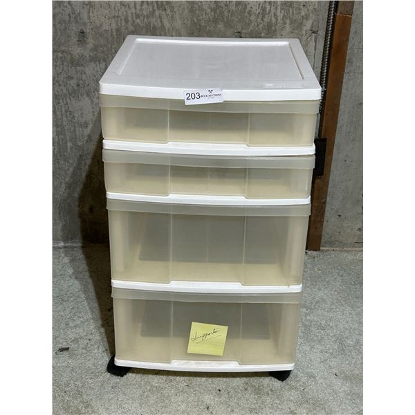 Plastic Storage Trolley With Wheels