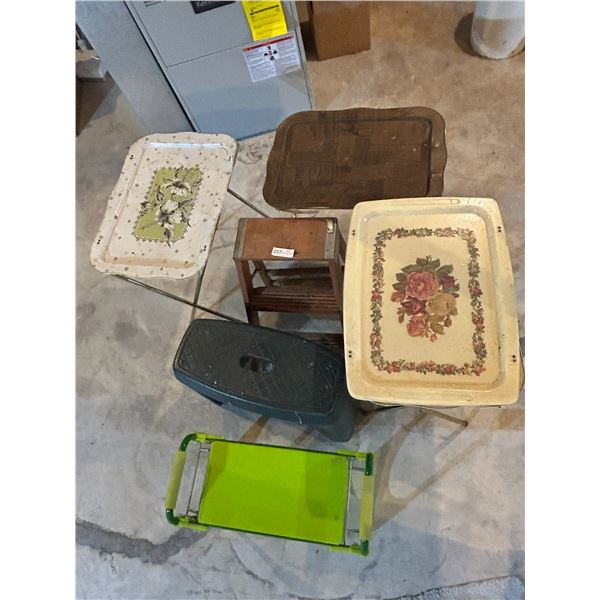 Tv Dinner Tables With Small Step Stools