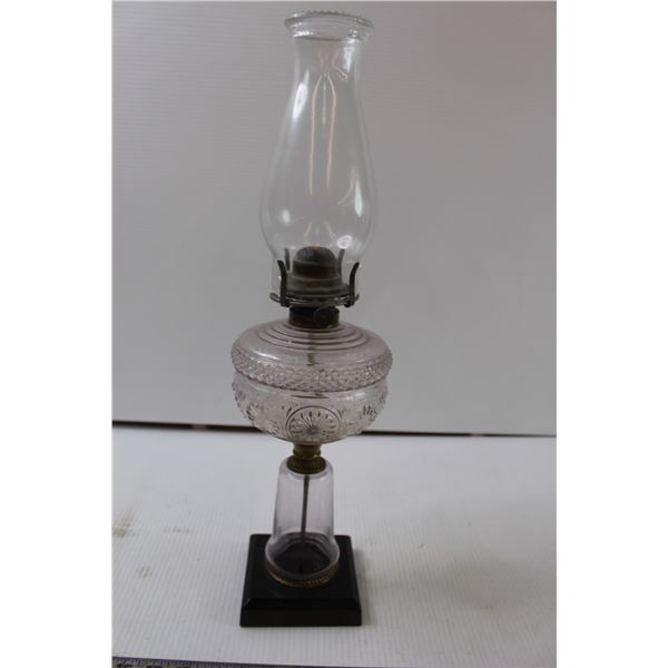 Antique Pressed Glass Coal Oil Lamp