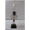Image 1 : Antique Pressed Glass Coal Oil Lamp