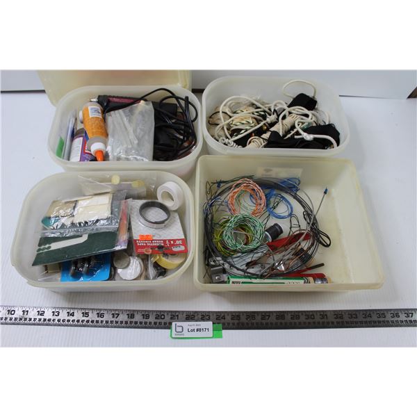 (4) Containers of String, Felt Pads and Glass Cutters