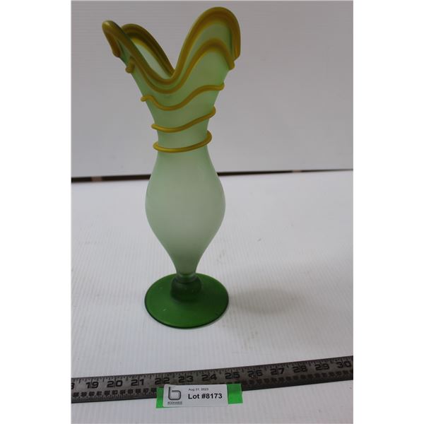 Satin Glass Vase Hand Molded