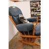 Image 3 : *Wooden Gliding Rocking Chair w/ Blue Cushion and Pillow