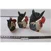 Image 1 : Set of 3 Decorative Rooster Statues