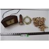 Image 1 : Flashlight, Shell Necklace, Clock and Tray