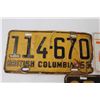 Image 4 : (3) British Colombia License Plates - 1950, 55, 76