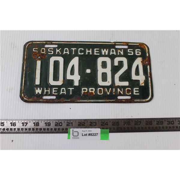 1956 Saskatchewan License Plate