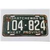 Image 2 : 1956 Saskatchewan License Plate