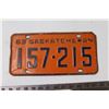 Image 2 : 1963 Saskatchewan License Plate