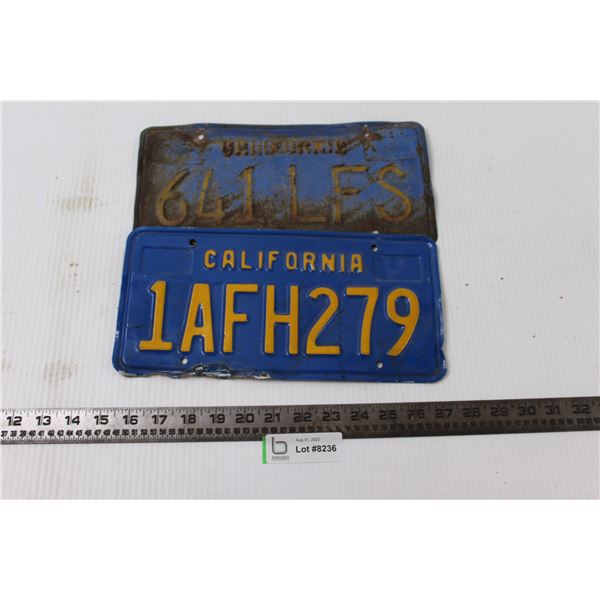 (2) California License Plates