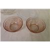 Image 5 : 2-Pink Depression Glass Saucers + Assorted Glassware