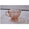 Image 4 : Small Pink Glasses and Pink Depression Glass Creamer