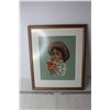 Image 1 : Framed Art of a Girl - 18" x 21 1/2"