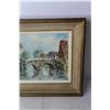 Image 3 : Framed Painting of a Bridge by Raymond Besse- 13" x 15"