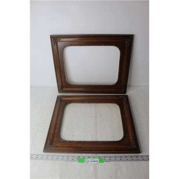 (2) Wooden Pictures Frames - 15 1/2" x 18 1/2"(No Glass)