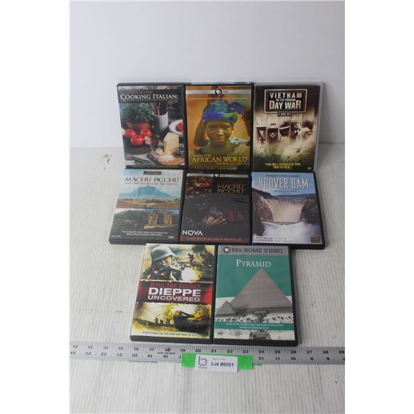 (8) Assorted DVDs - History, Culture