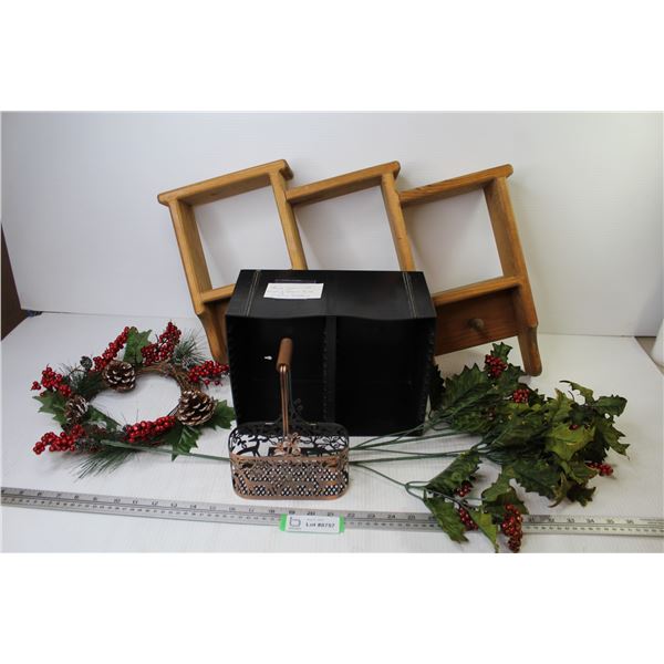 Wooden Shelf - CD Holder - Festive Decor