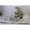 Image 1 : Stacking Snowman Gift Box - Ceramic Musical Santa (working) - Star String Lights (most light up)