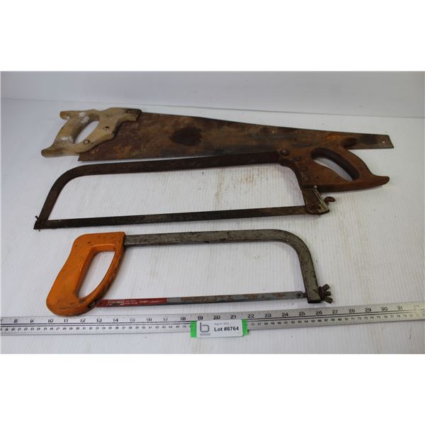 (3) Vintage Saws - Meat - Wood - Metal